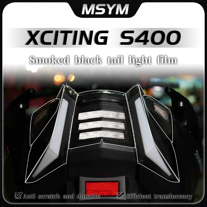 For KYMCO XCTING S400 Xciting s400 Smoked black film headlight transparent protective film taillight modification accessories