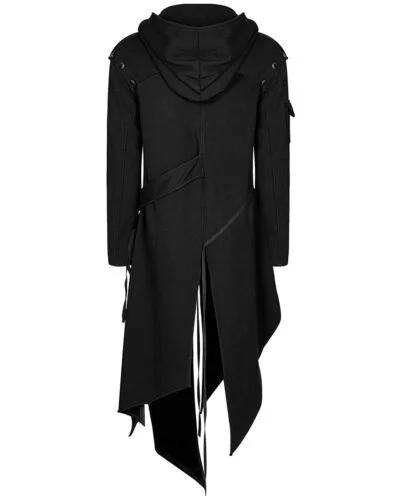 Vintage Halloween Medieval Steampunk Assassin Elves Pirate Costume Adult Men Black Long Split Jacket Gothic Armor Leather Coats