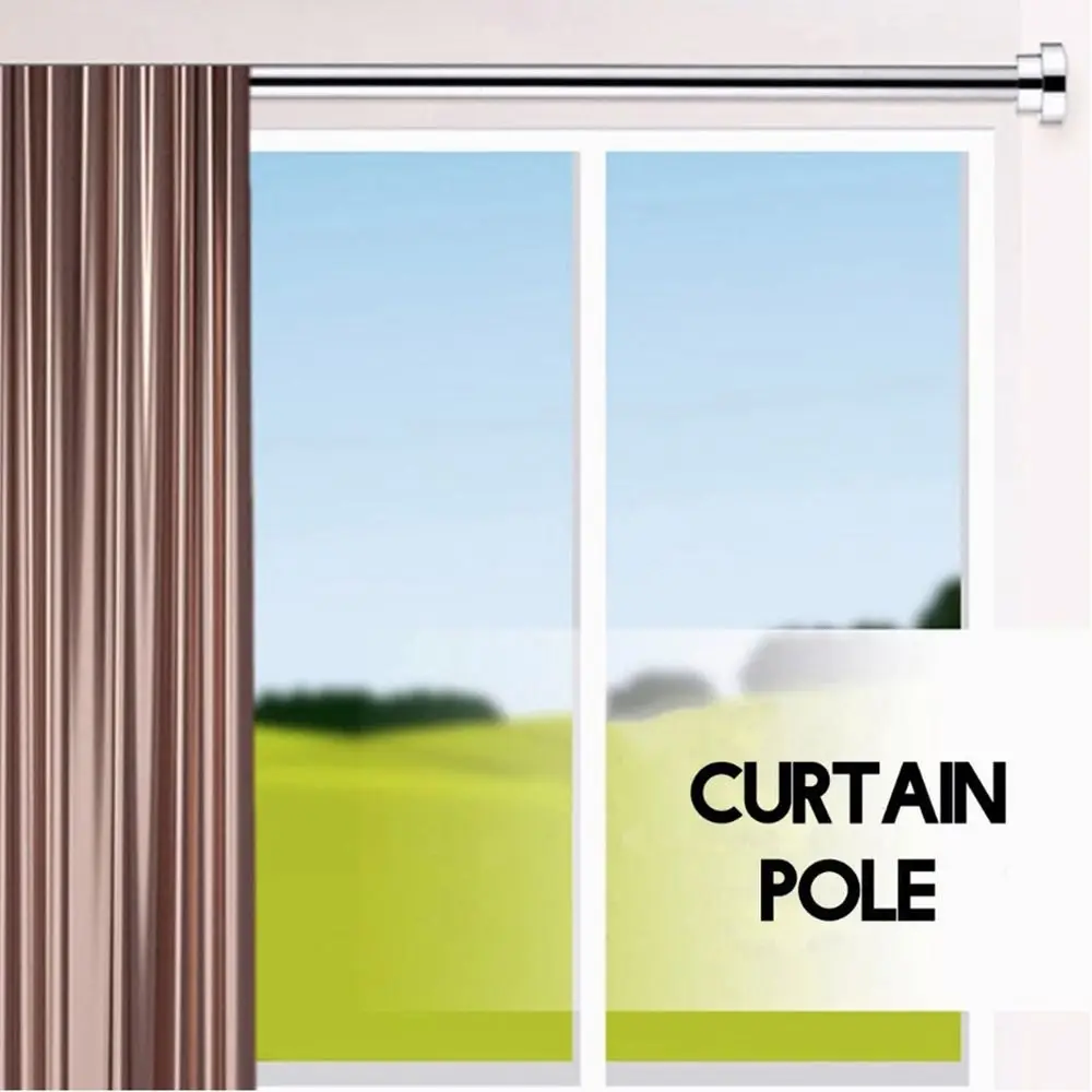 Durable Stainless Steel Clothes Drying Rack Adjustable 35-80cm Telescopic Pole Flexible Curtain Rod for Balcony Bathroom view 3