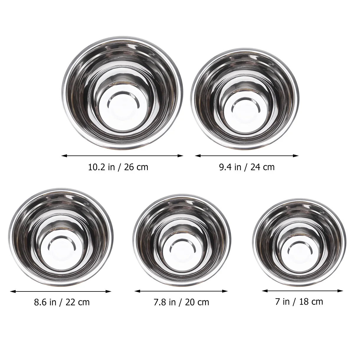 

Stainless Steel Mixing 20Cm Deep Salad Fruit Bowl Egg Beating Container For Home Kitchen Baking Cooking Serving Vegetable