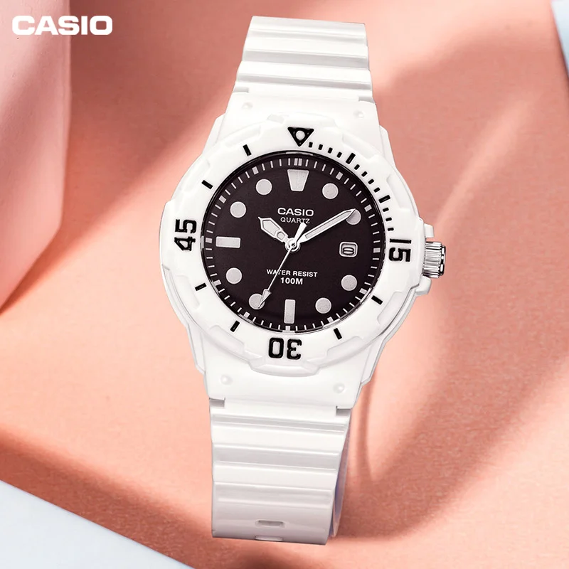 Casio-Girls Sports Series Assista, Preppy Rubber Band, Relógio Quartz Feminino, Relógio de Estudante, Meninas, Data, Novo, Resina, LRW-200H