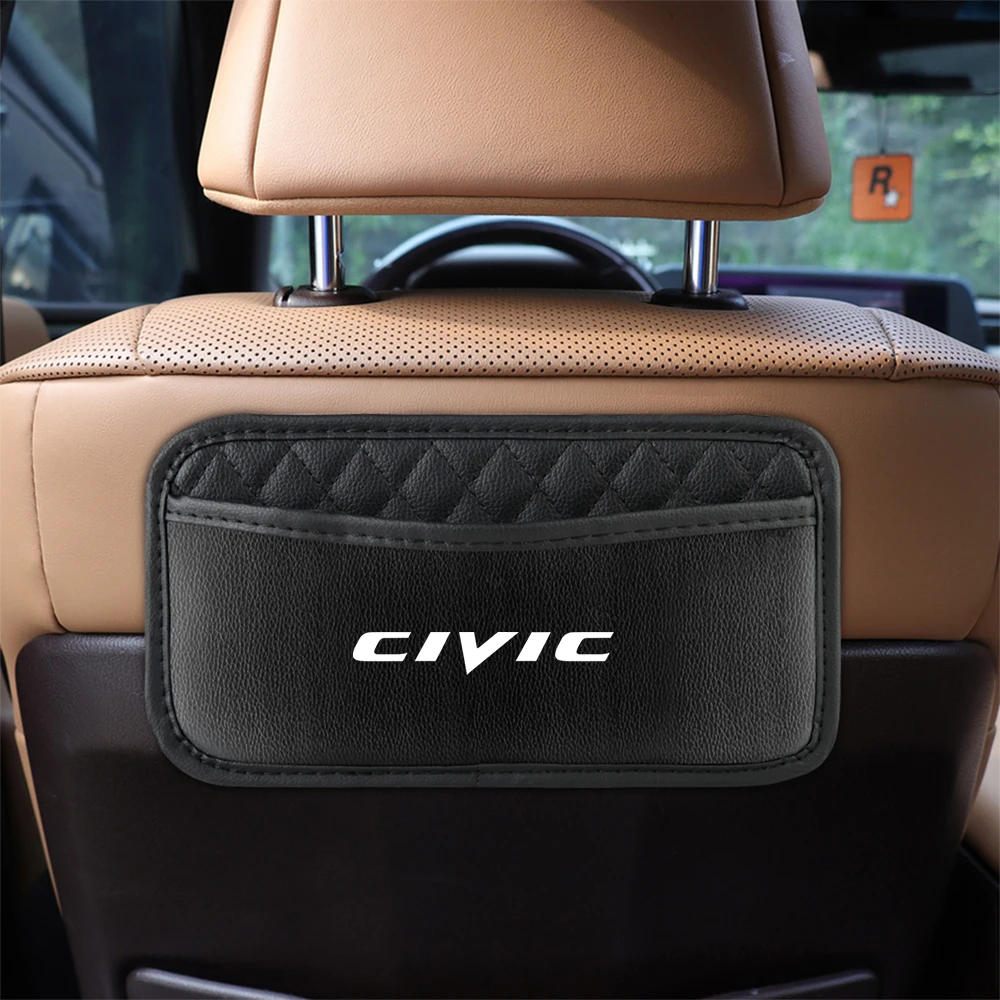 Car Accessories Side Door Seat Back Organizer Box Leather Storage Bags For Honda Mugen Power Accord Civic Vezel CRV Jazz City view 3