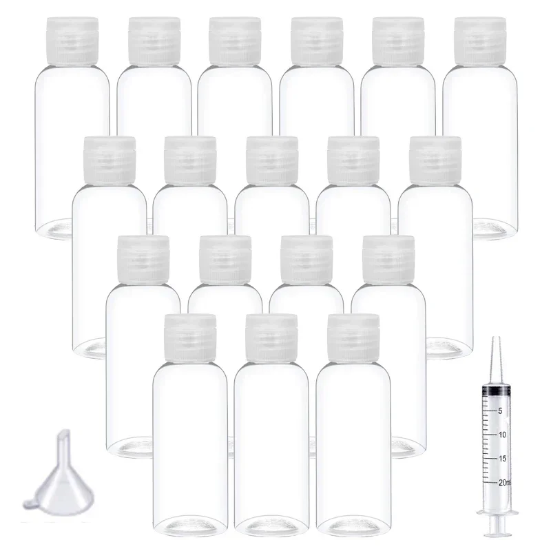 

10/20/50Pcs 50ml 100ml Plastic PET Flip Lid Lotion Bottles Empty Travel Shampoo Refillable Bottle Liquid Container Sample Vials