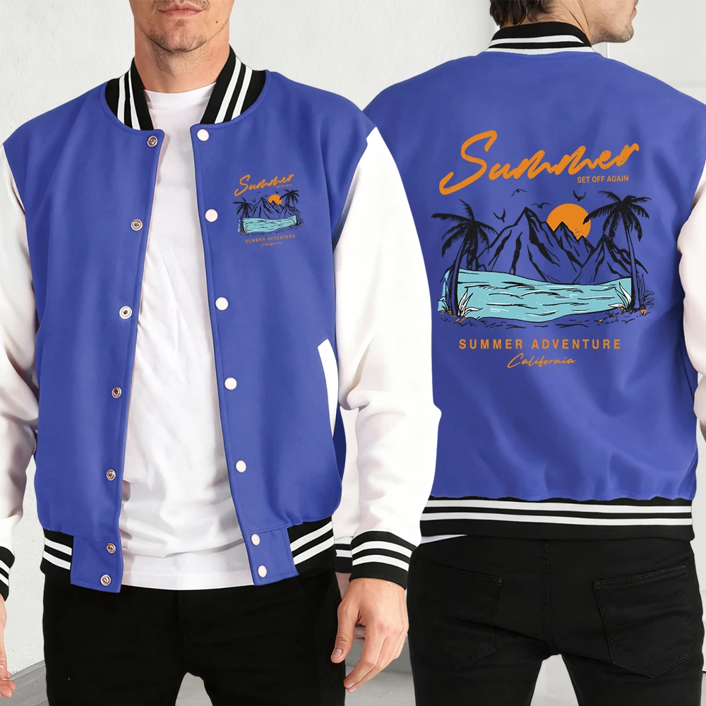 

Summer Set Off Again Adventure California Print Man Sport Basic Coat Casual Autumn Jackets Comfy Baseball Jersey Soft Streetwear