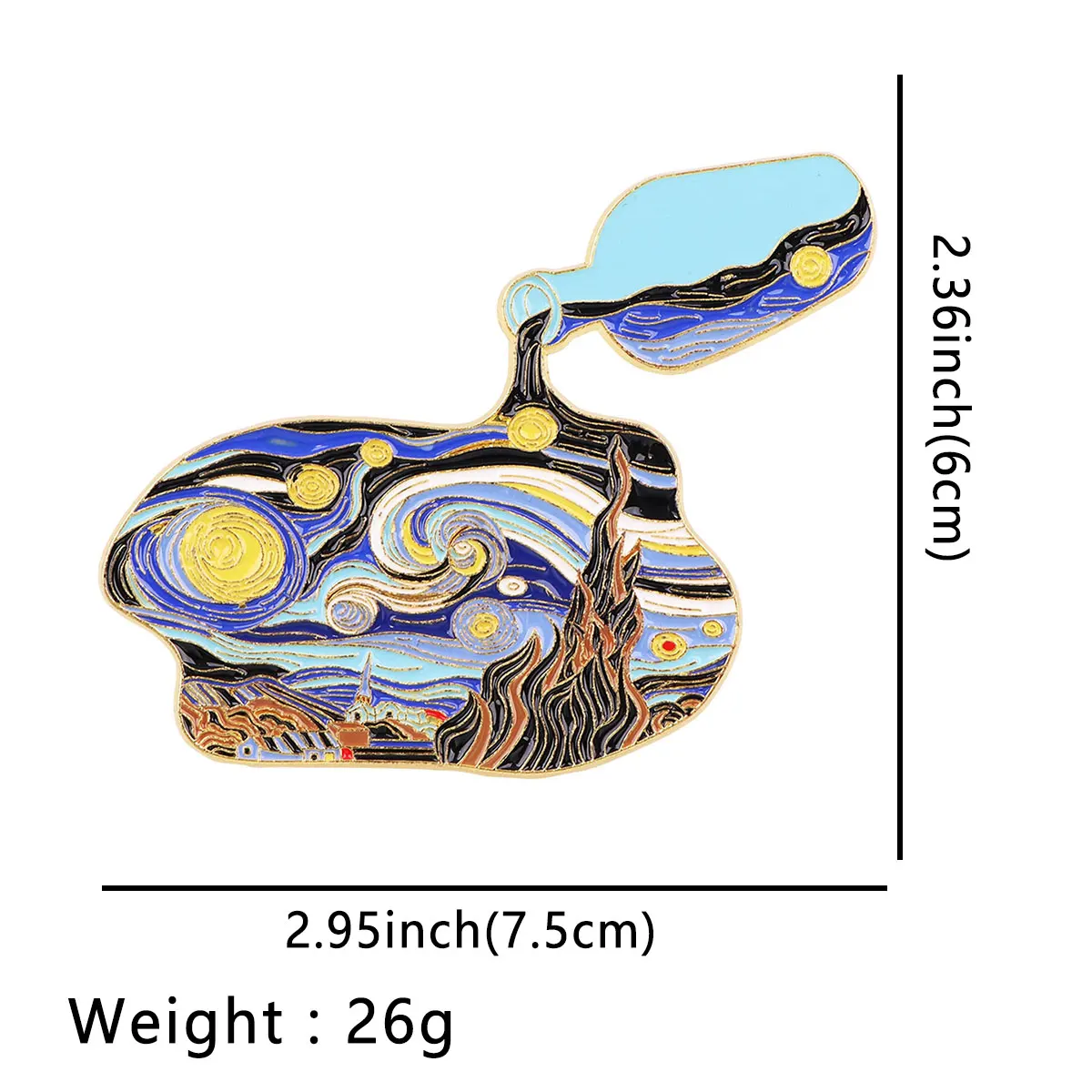 Van Gogh Oil Painting Patterns Enamel Pin Lapel Pins for Backpack Brooch for Clothes Women Men Badges Fashion Accessories