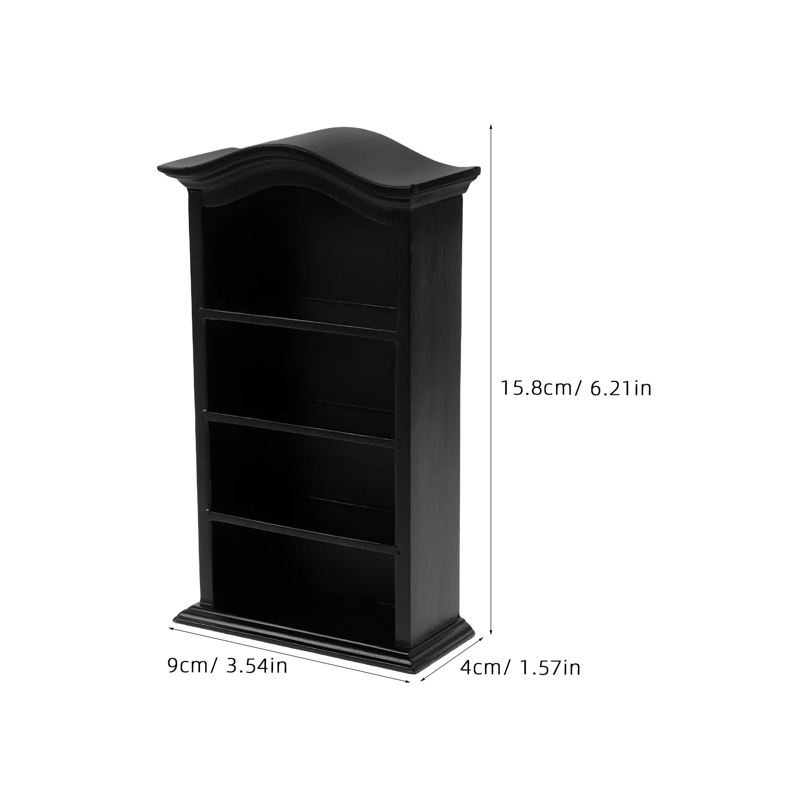 인형의 집 가구: 나무 미니어처 책장 캐비닛 1:12 스케일 빈티지 고딕 디스플레이 케이스 미니 수납 정리함