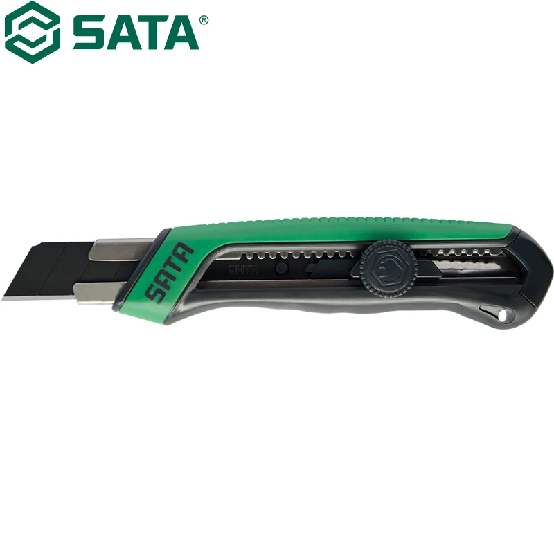 SATA 93483 Rubber Plastic Handle Knob Art Knife 7-Section 25x125MM High Quality Materials Exquisite Workmanship Simple Operation