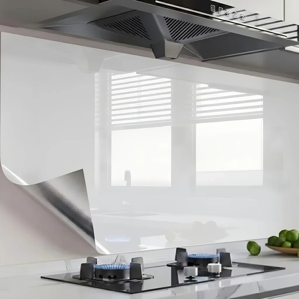 Oil-Resistant Marble-Pattern Wall Sticker Heat-Resistant And Suitable For Kitchen Backsplashes Waterproof And Removable.