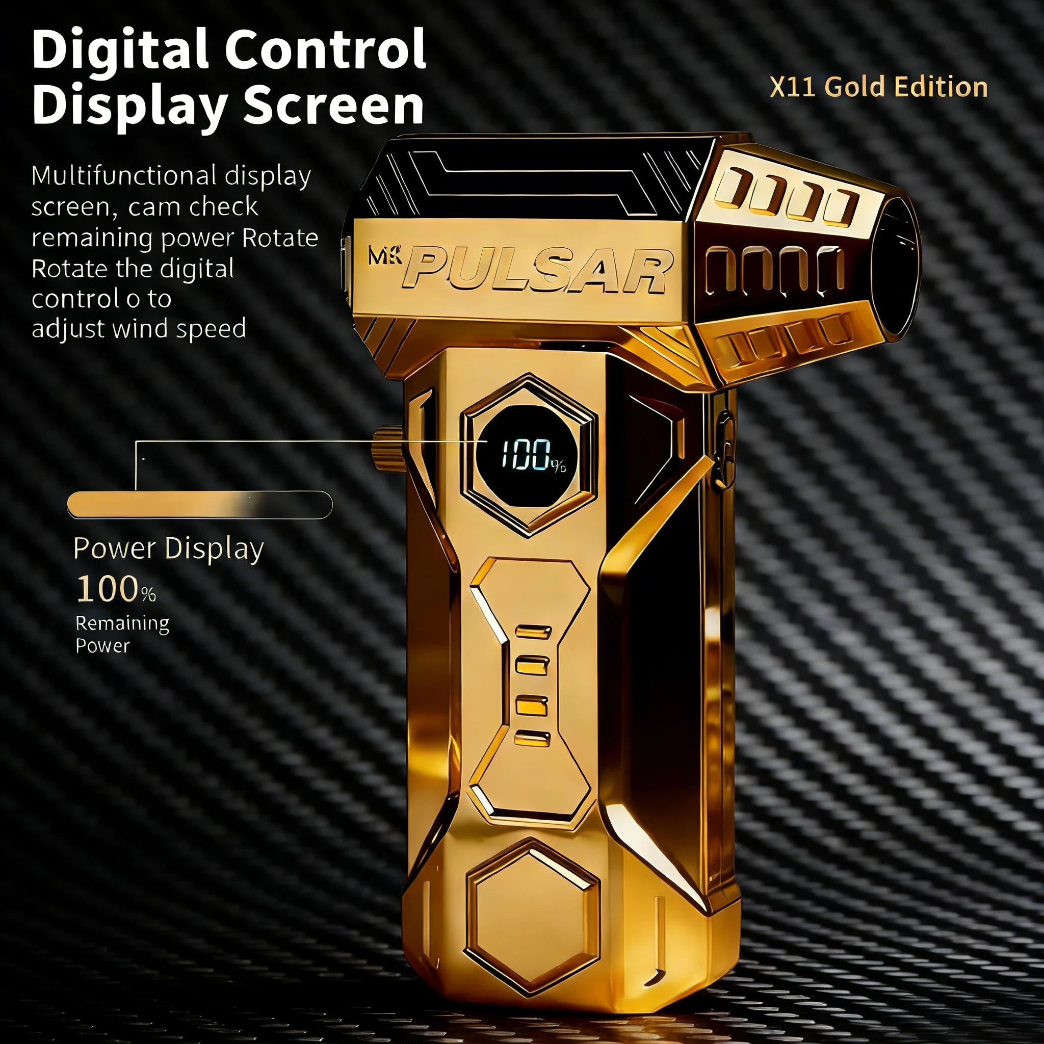 

Бесщеточный турбовентилятор 2026Gold X11 Pro Max, с частотой вращения 990 000 об/мин и скоростью ветра 75 м/с, для интенсивного использования.