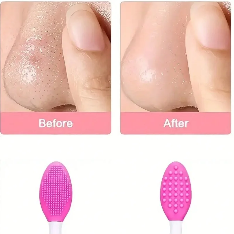 Dwustronny szczoteczka do nosa, patyczek do oczyszczania twarzy, szczoteczka do szorowania ust i twarzy, usuwacz zaskórników, szczoteczka do makijażu, delikatny peeling do skóry, przenośny