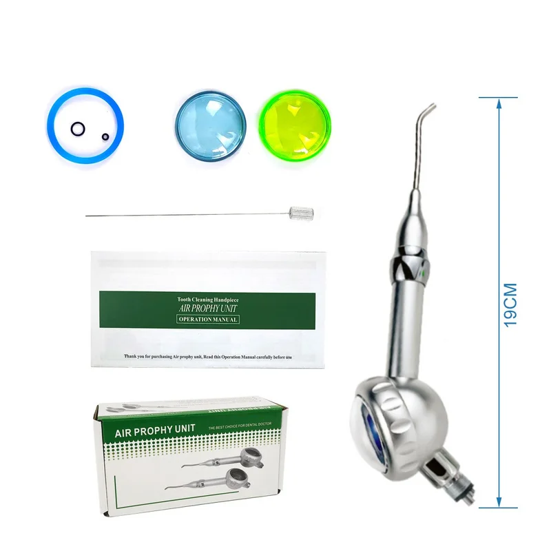 Dental Air Polishing Handpiece All Metal Air Prophy Unit 2/4 Holes Fit Teeth Stain Removal for Dental Chair