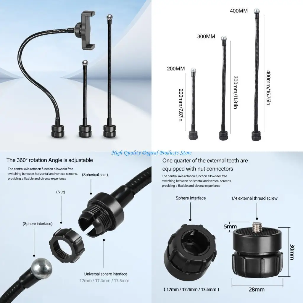 

U2JE 17mm Ball Joint Extension Arm Car Vent Phone Holder Accessories Bracket Extender Rod for Air Outlet Phone Holder