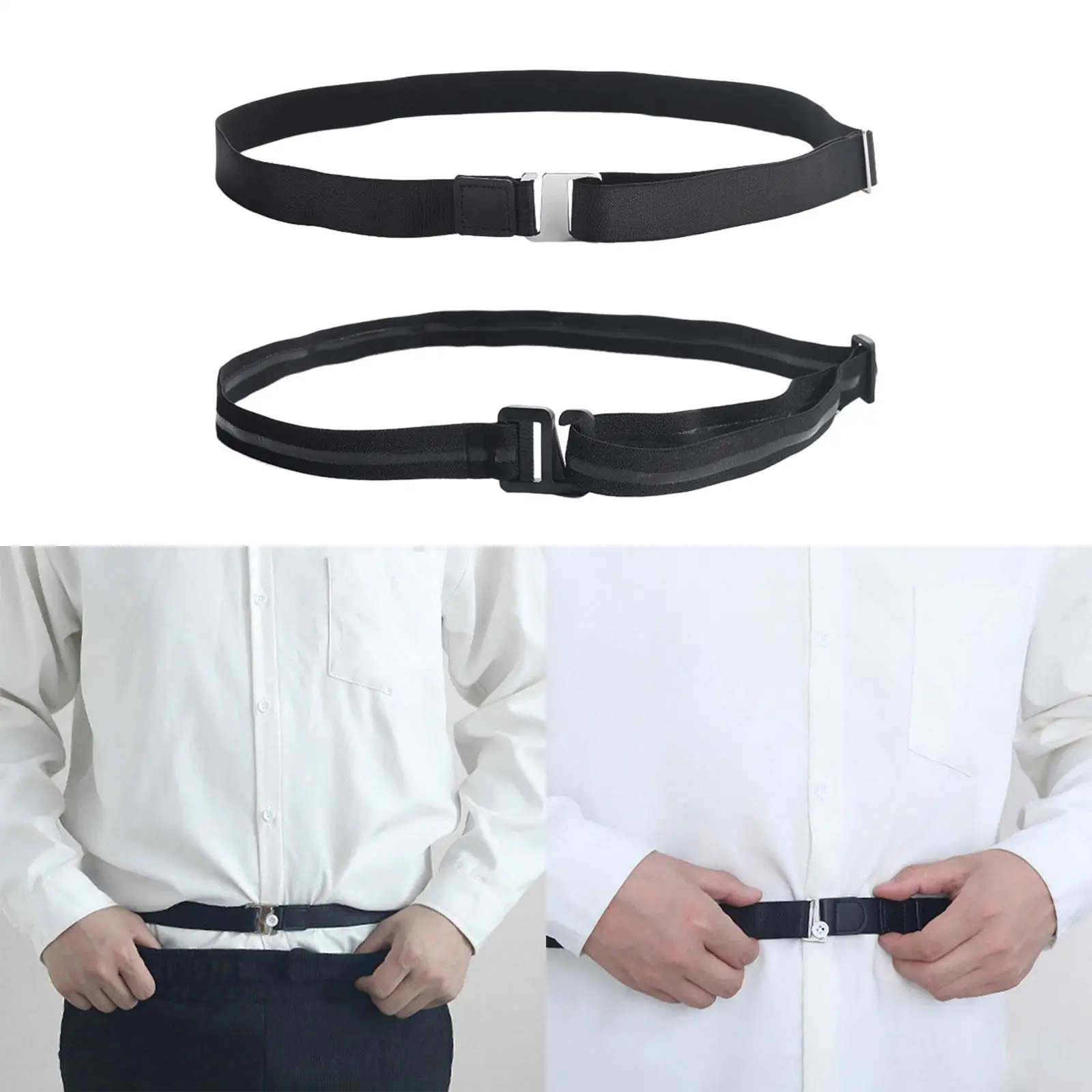 Shirt Stay Belt Fixed Waistband Non Slip Wrinkle Resistance Strap Elastic Shirt Holder Locking Belt for Uniform Women Men