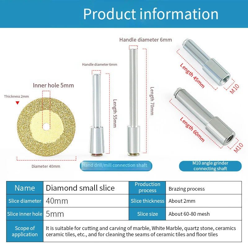 1PCS 40mm Tool Mini Cutting Disc for Rotory Accessories Diamond Grinding Wheel Rotary Circular Saw Blade Abrasive Discs