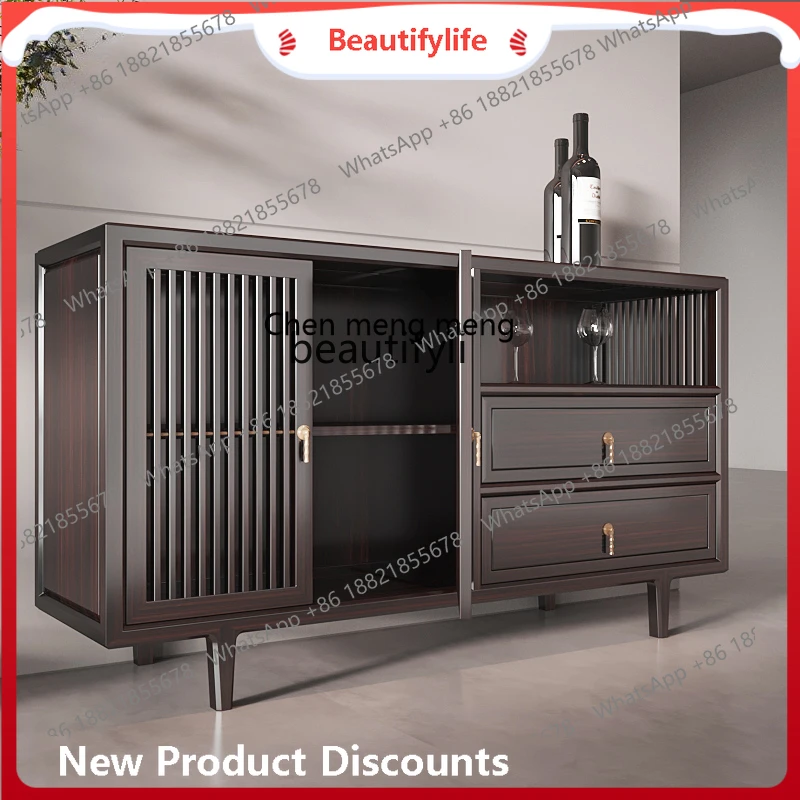 

scn8617 New Chinese Style Solid Wood Art Curio Wall Entrance Tea Cabinet Locker Storage Cabinet Integrated