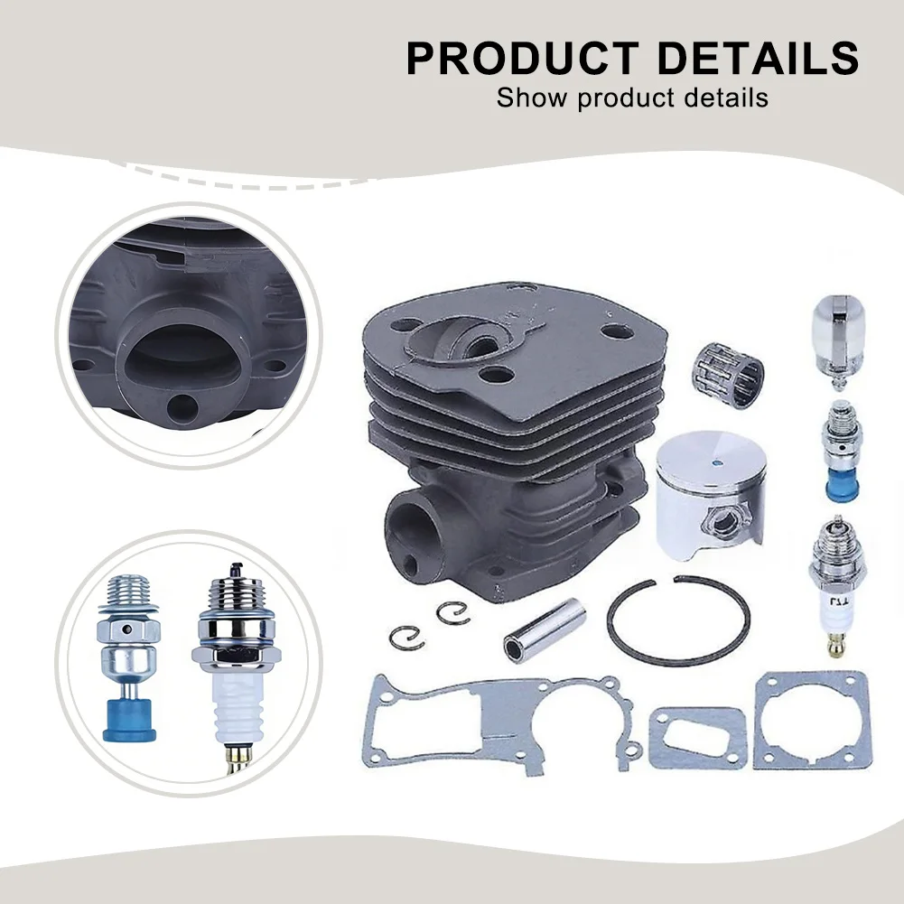 Chainsaw Repair 44mm Cylinder Kit Complete Gasket Replacement Kit Engine Performance Replacement Set Wear Resistant