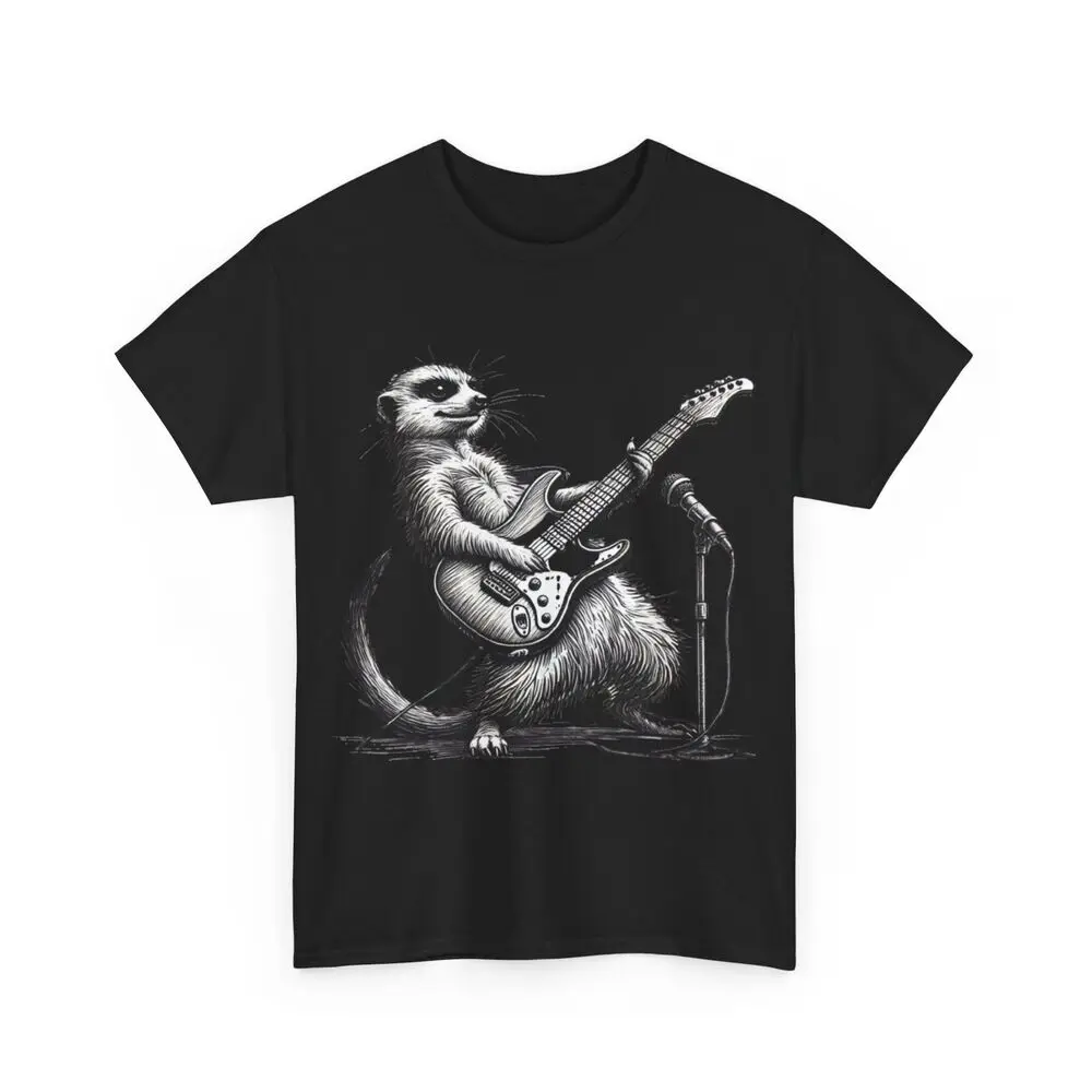 Meerkat shredding Guitar Tshirt - Funny Tshirt - Unisex Heavy Cotton Tee High Quality 100%Cotton Short Sleeve