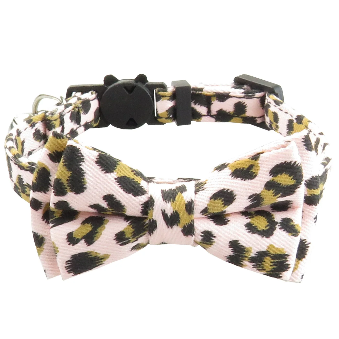 Leopard Print Bowknot Cat Collar Adjustable Buckle Kitty Bow Tie with Bells Puppy Chihuahua Small Dogs Collars Pets Supplies