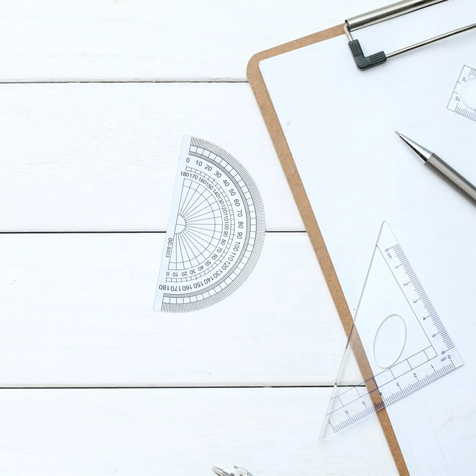 20Pcs Angle Measurement Protractors Transparent Plastic 4 Inch 10cm 180 Degrees School Office Student Math Rulers