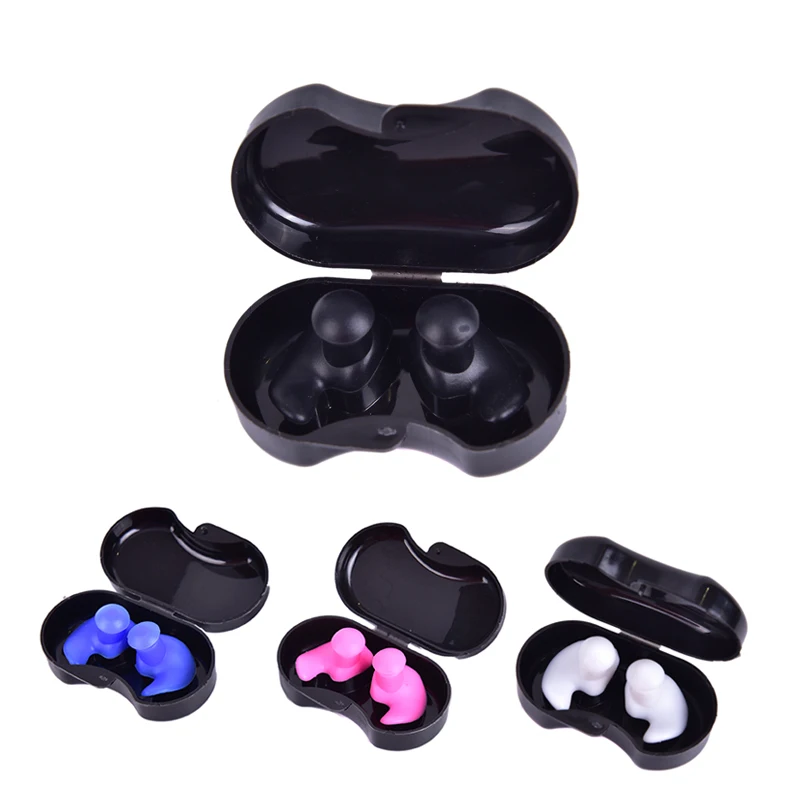 1 Pair Diving Water Sports Swimming Accessories With Collection Box Soft Waterproof Earplugs Dust-Proof Ear Silicone Sport Plugs