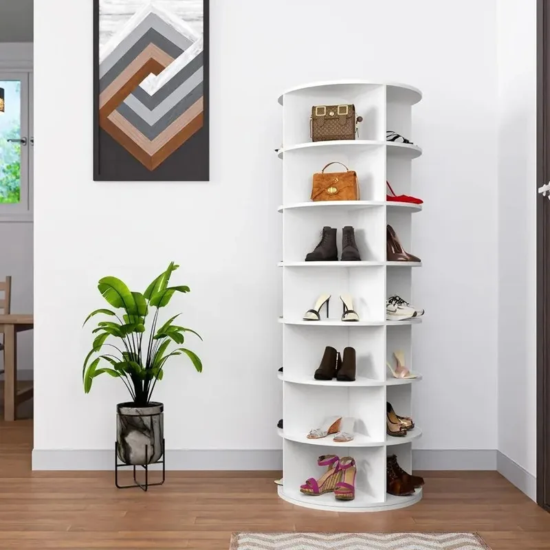 Multifunctional rotating shoe rack storage household bag toy floor-standing 360-degree rotating storage rack display