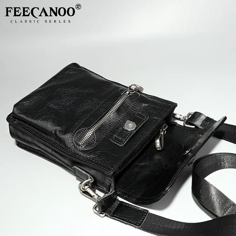 Moda ins bolsas masculinas de couro genuíno pequena bolsa de ombro all-match mensageiro crossbody saco juventude lazer saco de telefone