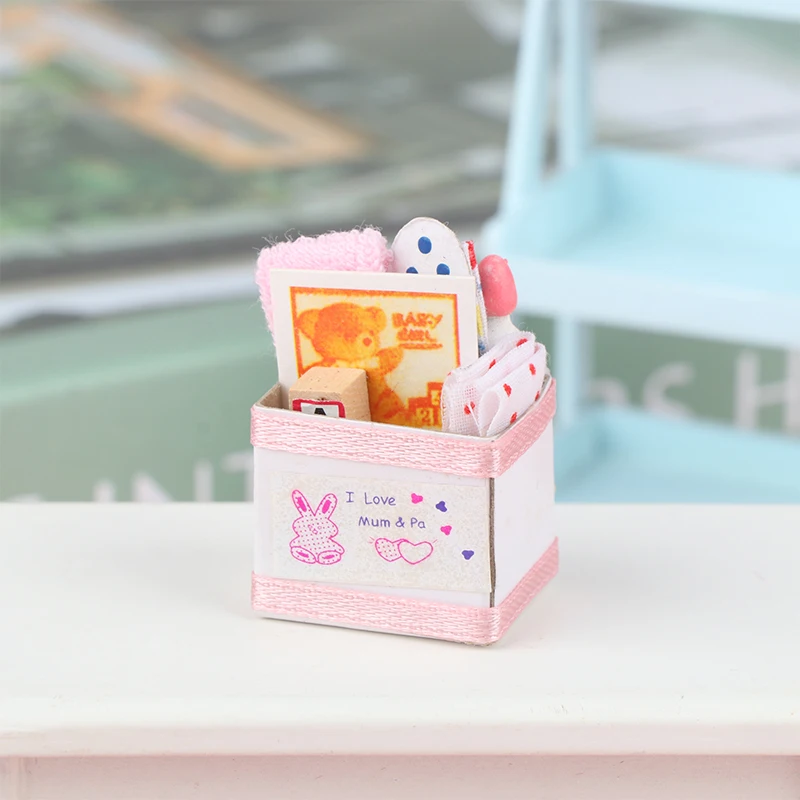 

1:12 Mini Cute Baby Toy Model Home Decor Living Scene Decor Toy Doll House Accessories Dollhouse Miniature Toy Box