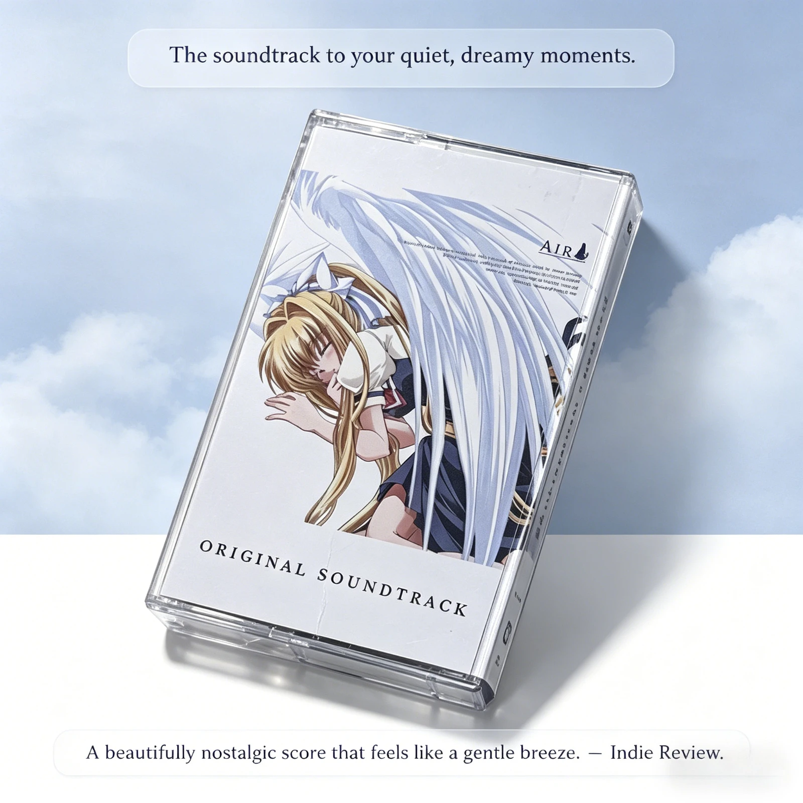 

AIR Original Soundtrack Cassette Tape with Anime Art Booklet Transparent Case Retro Music Tape Collectible Gift for Fans