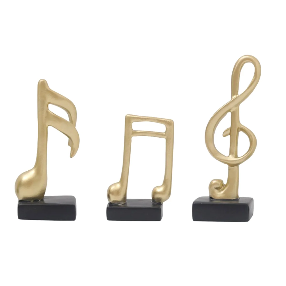 3Pcs Music Note Decor, Gifts Musical Figurine Modern Statue Sculpture, Table Centerpiece CAU30ts Home Arts,Gold