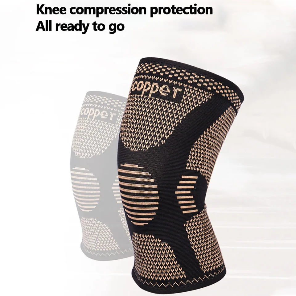 1Pcs Band Copper Nylon Knee Brace for Arthritis Pain and Support Knee Sleeve Compression for Sports Workout Arthritis Relief