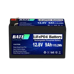 LiFePo4 Battery Pack 2PCS 12v 7Ah/8ah/9ah Lithium Iron Phosphate Battery for Solar System Rv Electric Car Scooter Motorcycle