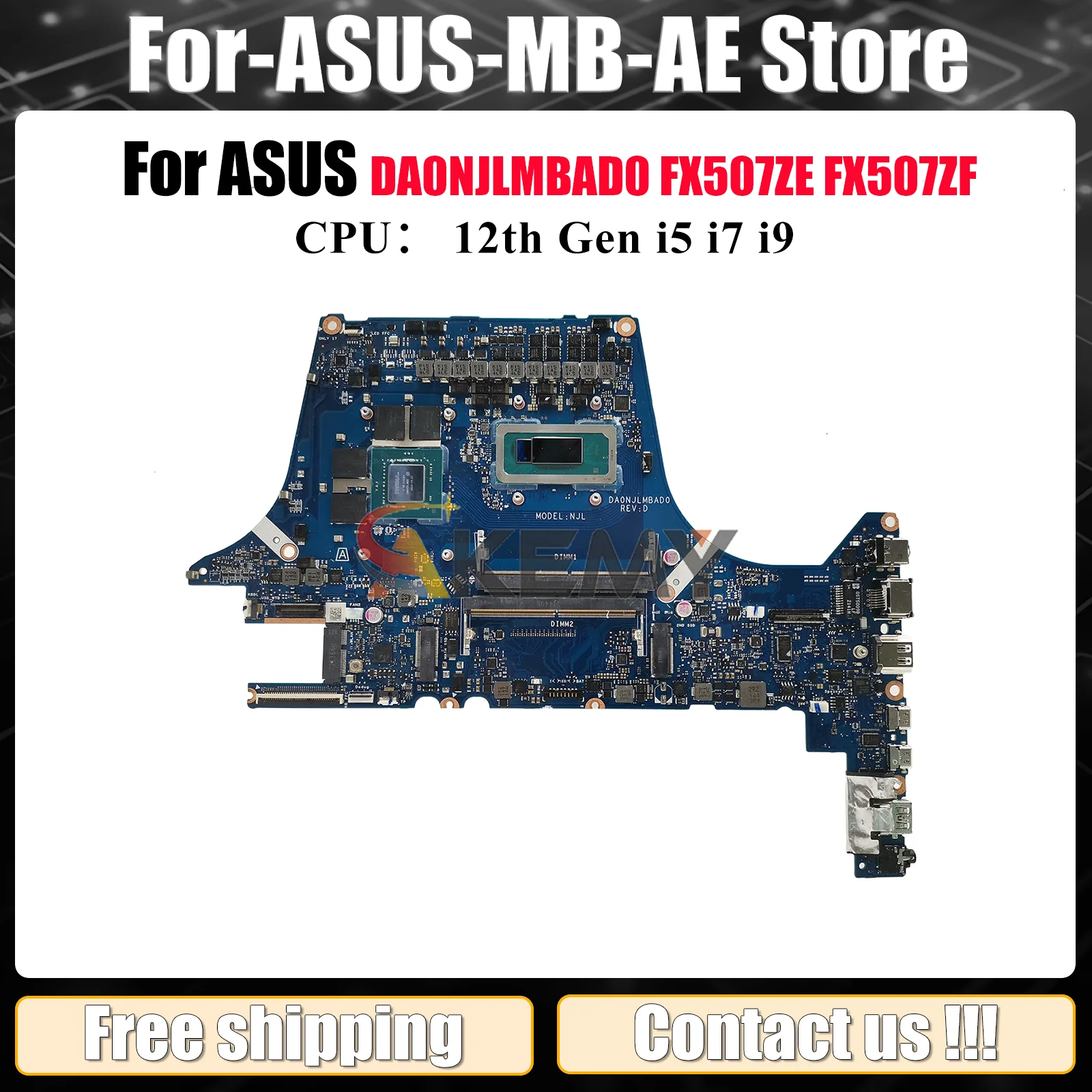 

DA0NJLMBAD0 Материнская плата для ноутбука ASUS TUF Gaming FX507ZE FX507ZC FX507Z FX507ZF Материнская плата с 12-го поколения i5 i7 i9 tests OK stk
