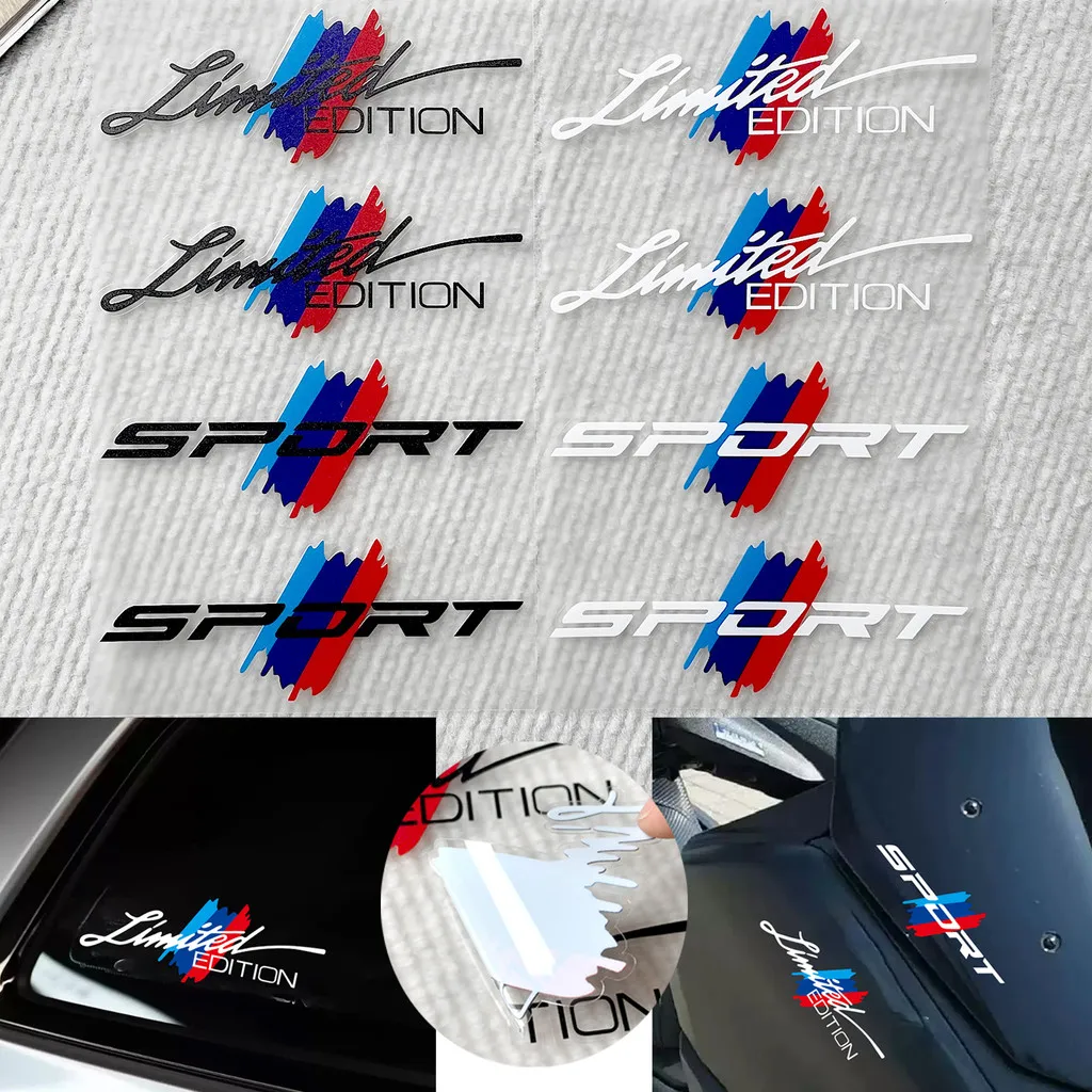 

4 pcs Limited Edition Logo & Sport Waterproof UV Sticker for Motorcycle Body Helmet Car Mirror Door Window Body Decoration