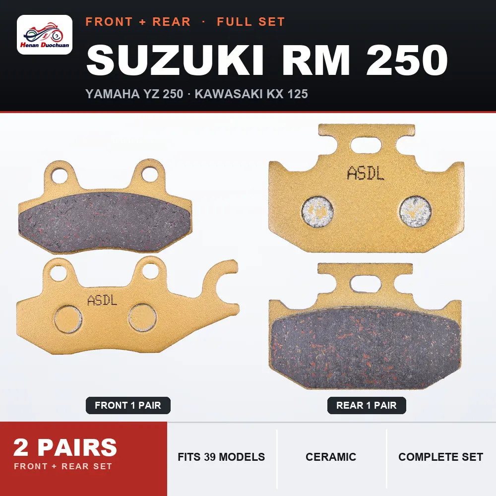 Front Rear Ceramic Brake Pad for SUZUKI RM 125 250 RMX 250 DR 350 for YAMAHA YZ 250 WR 250 500 for KAWASAKI KX 125 250 500