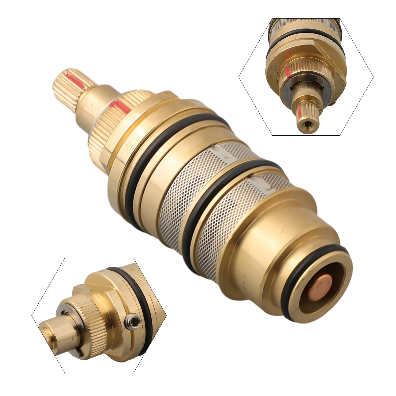 

Temperature Control Valve Brass Built-in Thermal Components Golden Thermostatic Cartridge For Thermostatic Mixer