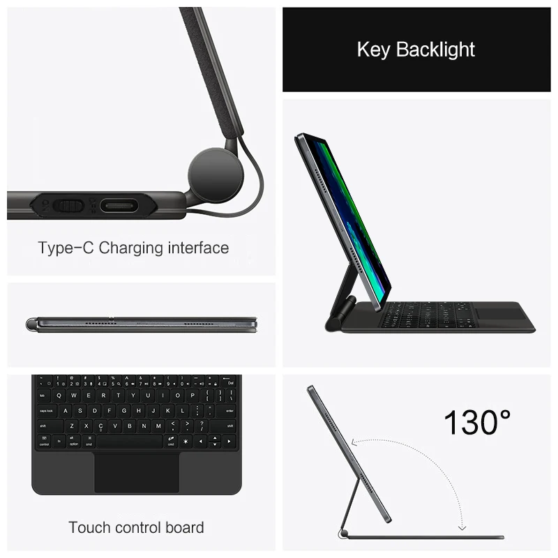 Magic Keyboard for Xiaomi Pad 6 2023 Mi Pad 6 Pad6 5 Pro 11"Adjustable Stand Case Backlight Touchpad Keypad Multi-Language