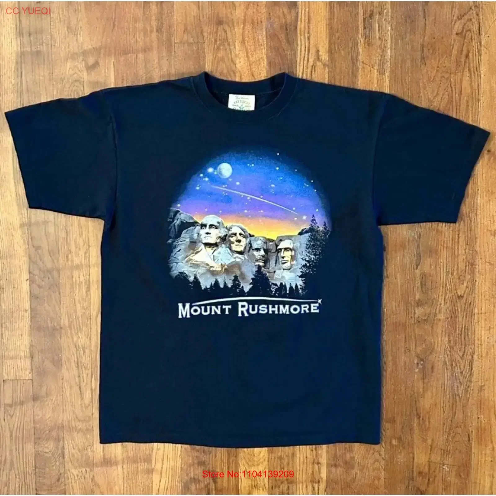 Vintage Mount Rushmore 90s Destination Tourist Souvenir Black T shirt L vintage Washed Stylish Stretched graphic Versatile
