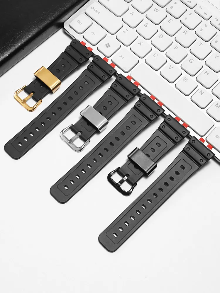 

Подходит для часов CASIO Casio small silver block gold block 3459 black brick GMW-B5000, силиконовый ремешок из полимерной смолы.
