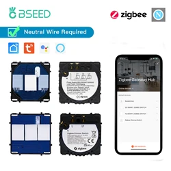 EU標準のzigbeeライトスイッチパーツ1/2/3ギャング調光カーテンモジュールDIYパーツTuyaスマートライフ制御ニュートラル