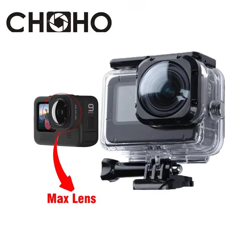 For Gopro 9 10 11 12 13 Accessories Case Waterproof Housing MAX Lens Mod Wide-Angle Big Lente Diving 40M Protective For Go pro