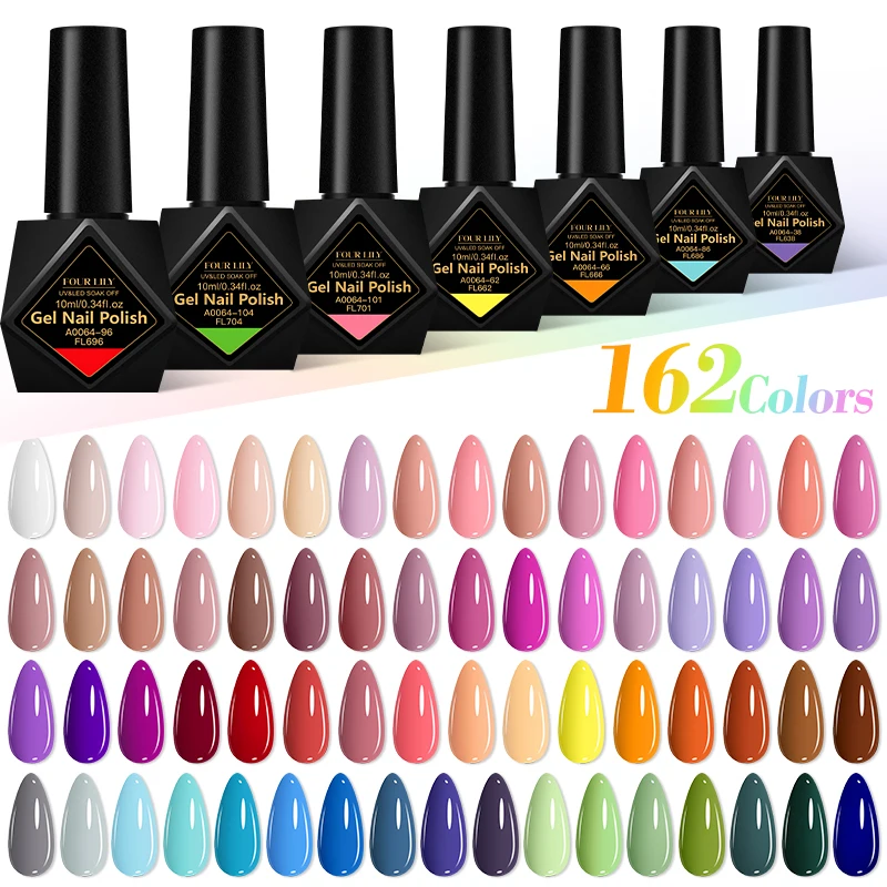 10ml Gel Nail Polish 162 Colors Nail Supplies Vernis Semi Permanent Nail Art Manicure Soak Off LED UV Gel Nail Varnishes Summer image 6
