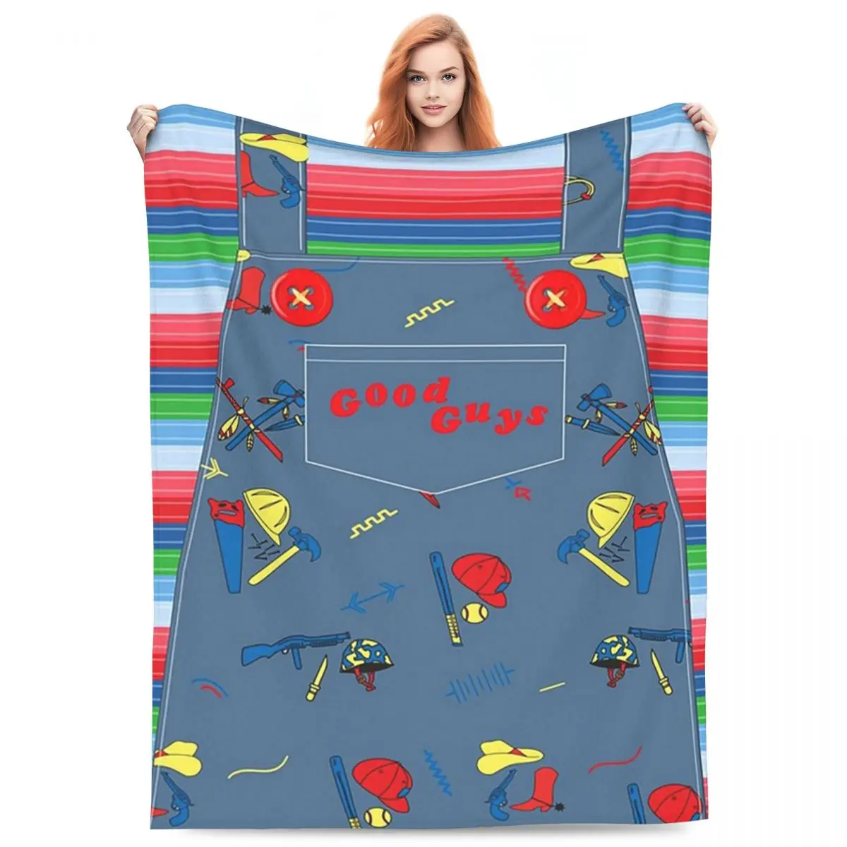 Good Guys Child's Play Chucky - Killer Doll Overalls Blankets Sofa Throw Blanket Super Soft for Bedroom Throws Bedspread Quilt