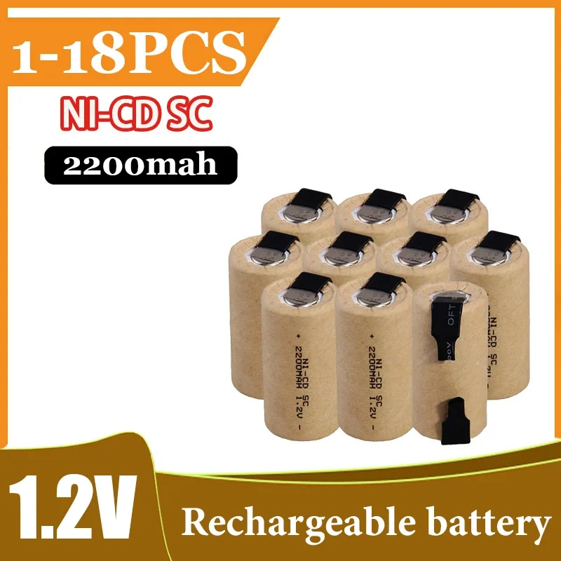 2200mAh HighQuality SC Nickel Cadmium Battery 1.2V Rechargeable Battery with Cordless Drill for Bosch Hitachi Dewalt Power Tools