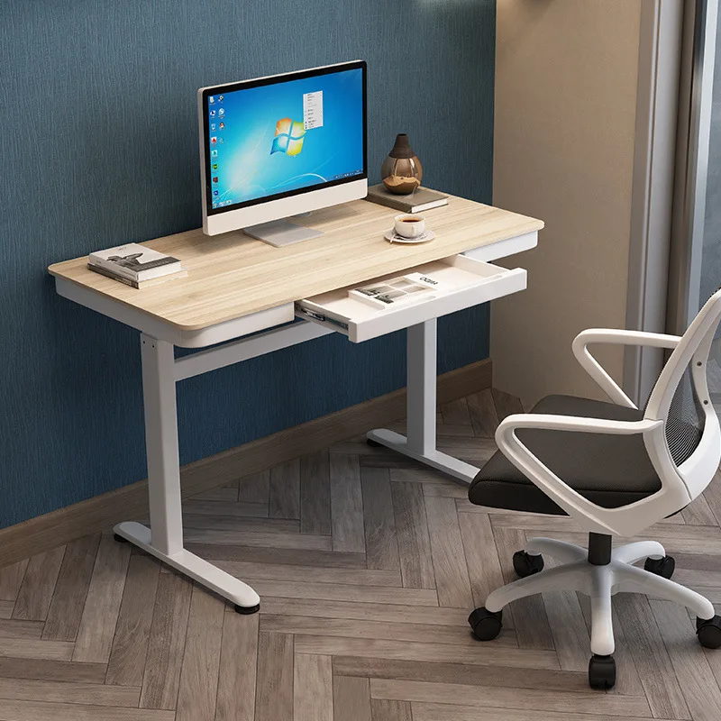 Household Lifting Computer Desk Manual Adjustable Student Learning Desk Writing Practical mesa para computador office furniture