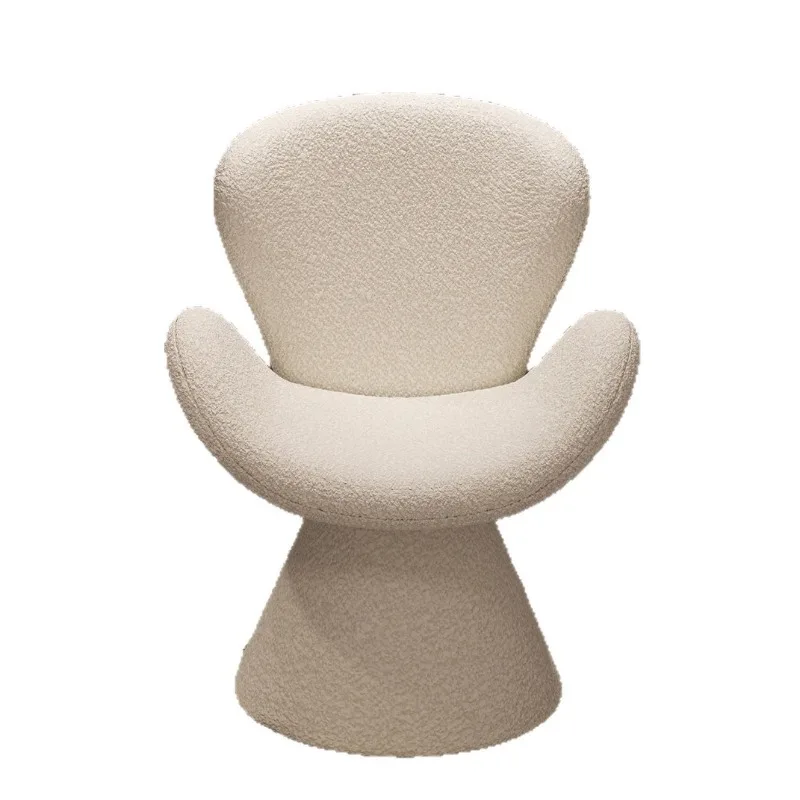 Cream Style Makeup Stool Home Girls Bedroom Vanity Backrest Shell Chair Designer Creative Rotating Dressing Stool