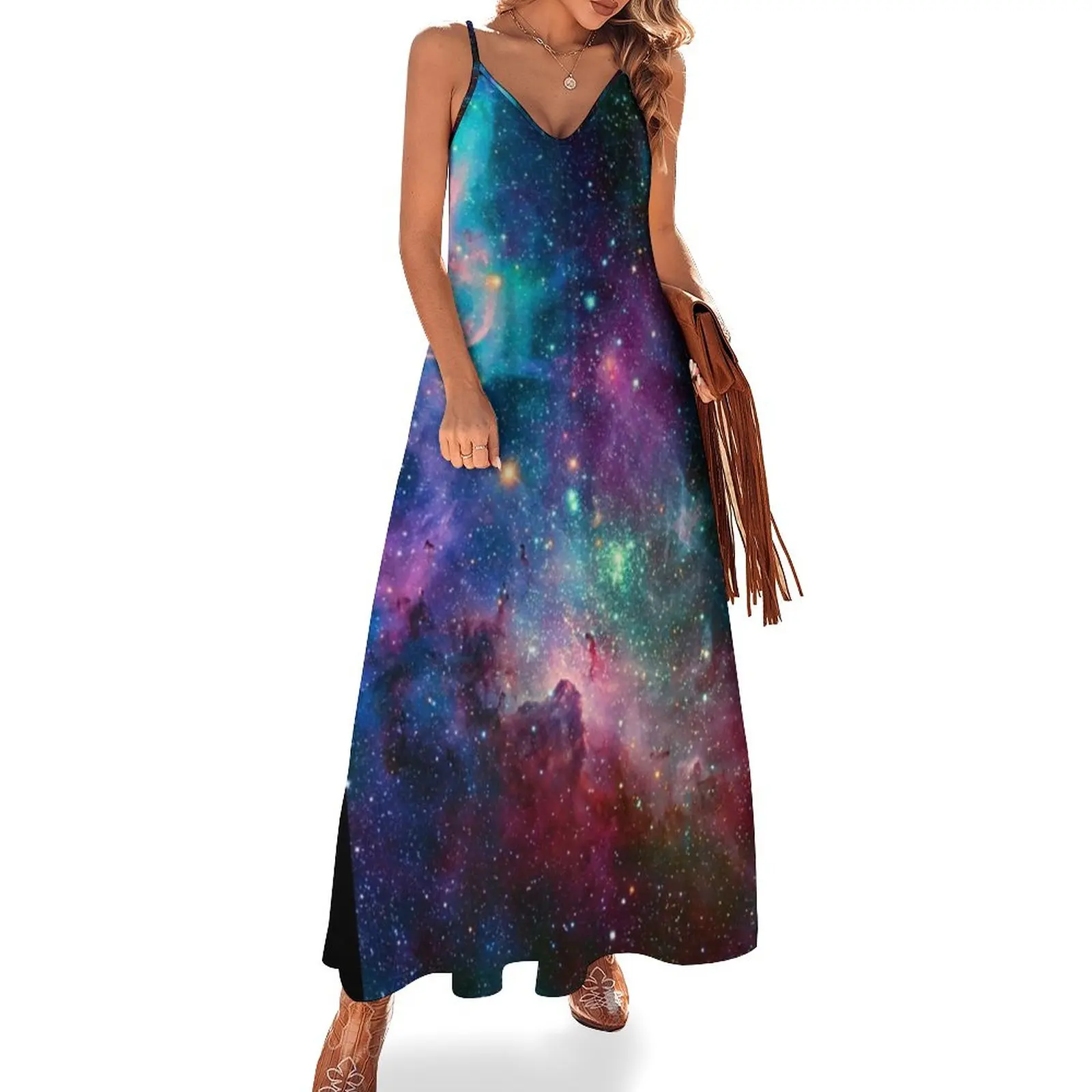 Galaxy Space ästhetische ärmellose Kleid Kleid Kleidung Damenmode Kleider