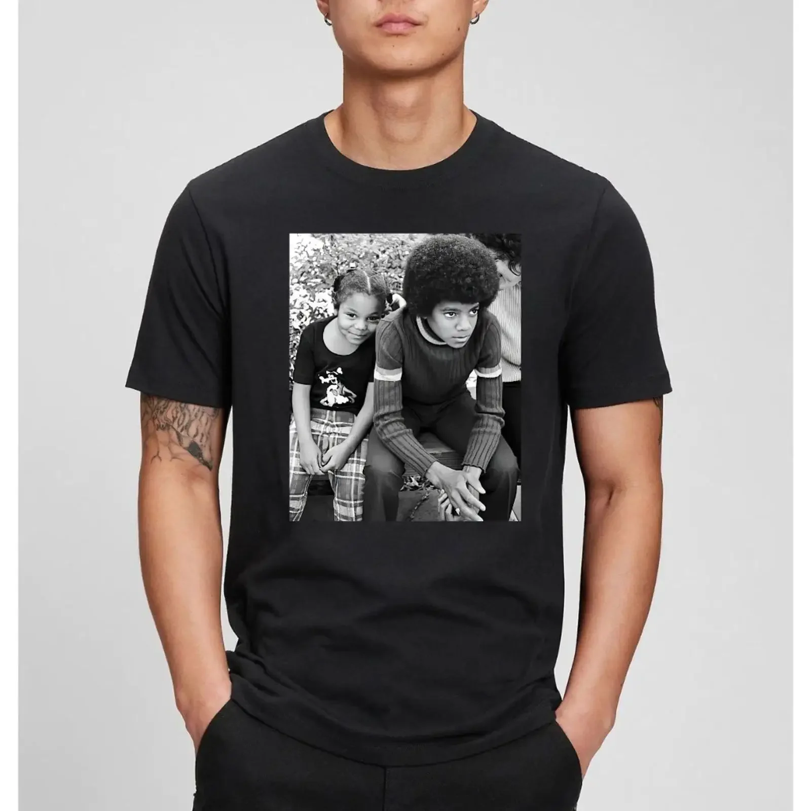 Michael Jackson Janet Young 80s 90s Pop T Shirt S 5XL vintage Washed streetwear Comfortable Stretched Versatile fashion