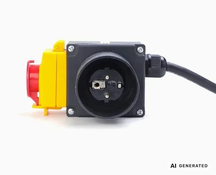 KOA7 Electromagnetic Switch For Wood Splitter 250V‑400V 16A Under‑Voltage Protection Emergency Stop Button EU Socket Pre‑wired