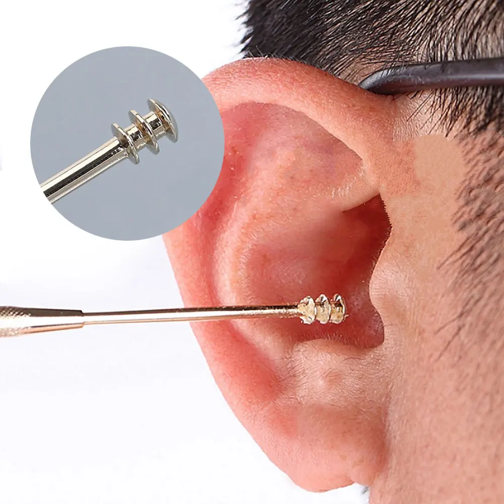 

1PC Double-ended Stainless Steel Spiral Ear Pick Spoon Ear Wax Removal Cleaner Ear Care Beauty Tool Portable #232123