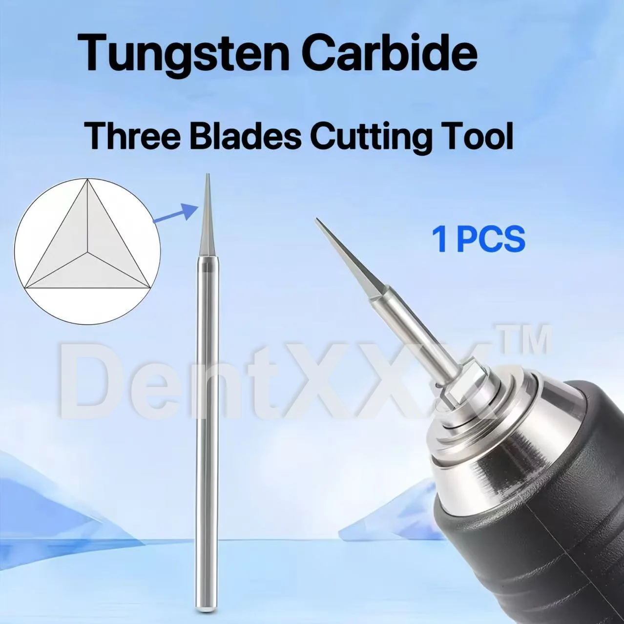Tungsten Carbide Steel Material Three Blades Cutter, Diameter 2.35mm, Suitable for Low-Speed Handpiece and Polishing Machine, an